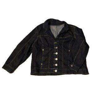 Women's Plus Size Dark Wash Denim Jacket